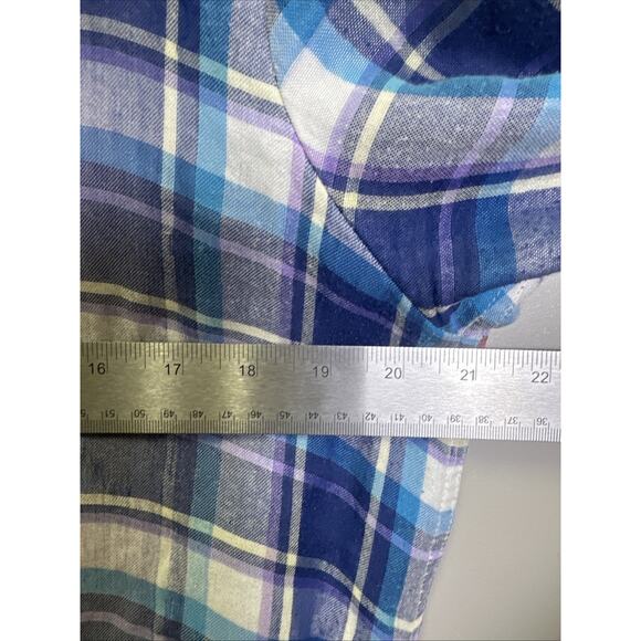 Soft Surroundings Serena Mixed Media Plaid Tunic L Embroidered Floral Artsy - Picture 11 of 11